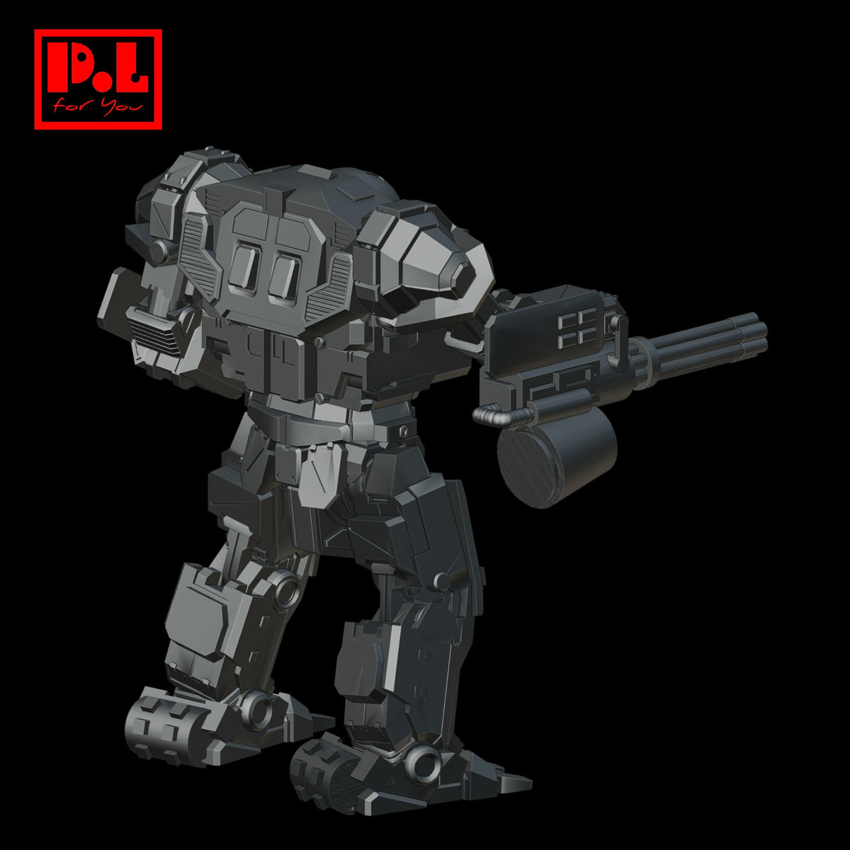 Mecha with M134 Minigun — 3D print STL files