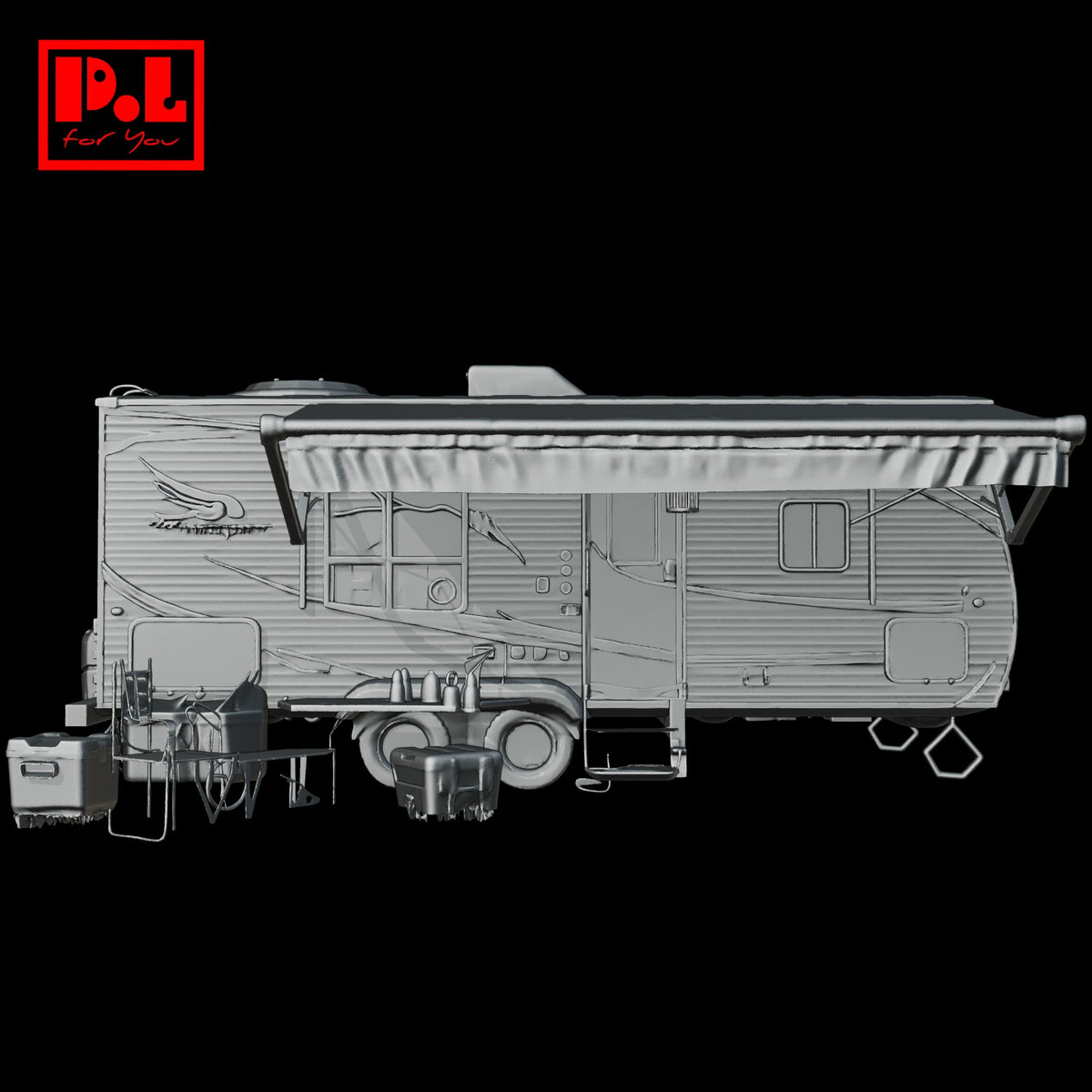 Travel trailer large — 3D print STL files