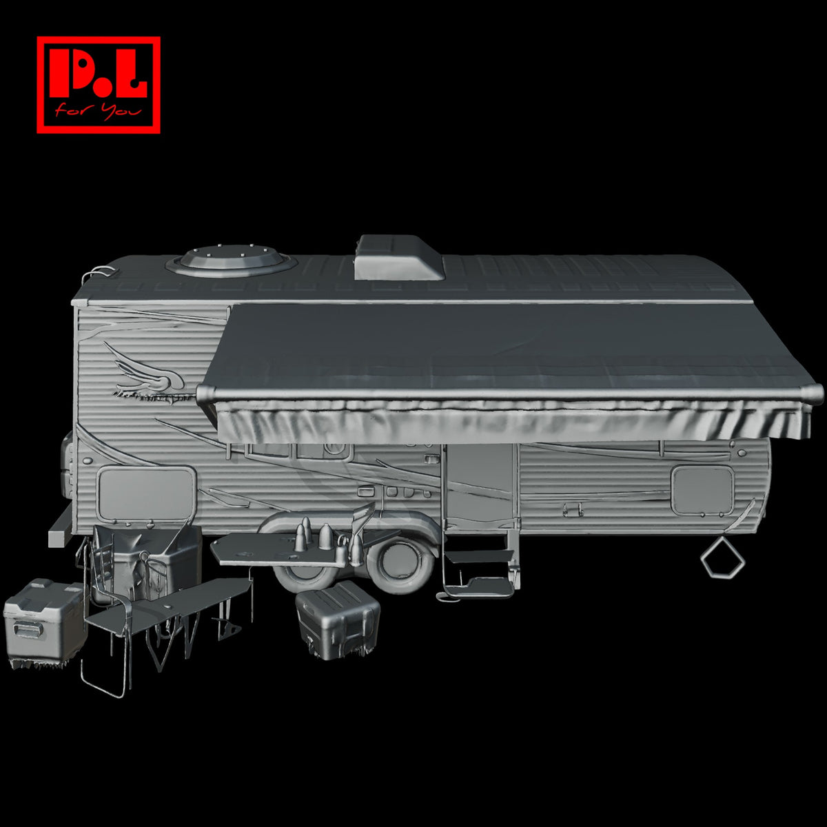 Travel trailer large — 3D print STL files