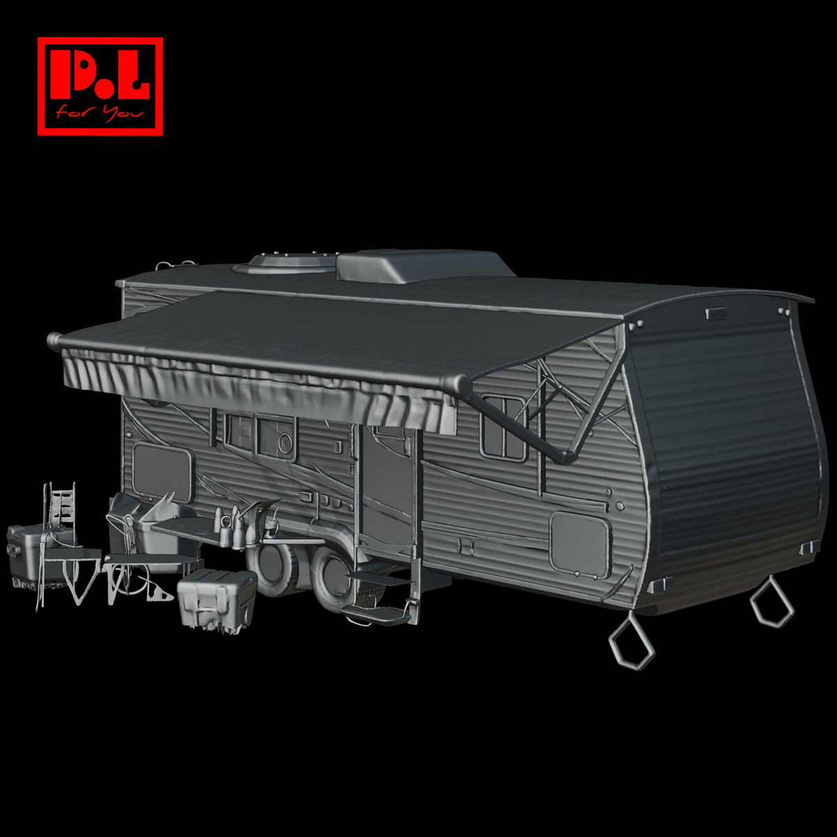 Travel trailer large — 3D print STL files