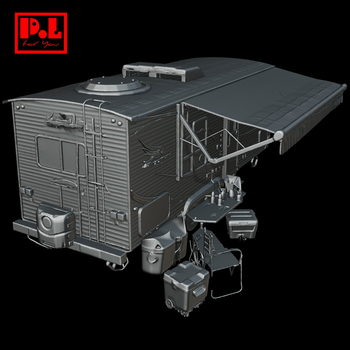 Travel trailer large — 3D print STL files