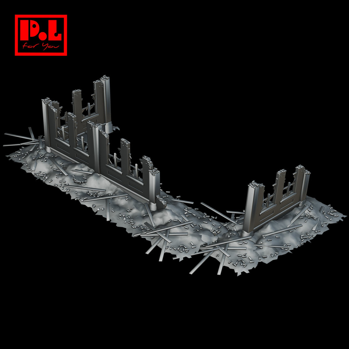 War World Gaming Damaged Walls — 3D print STL files