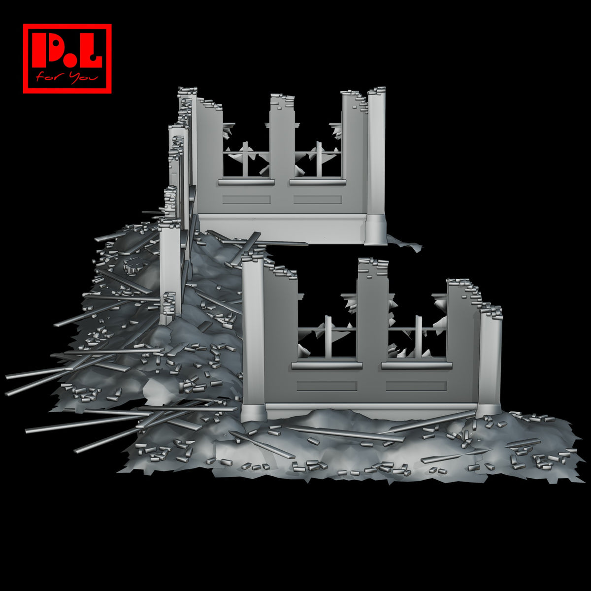War World Gaming Damaged Walls — 3D print STL files