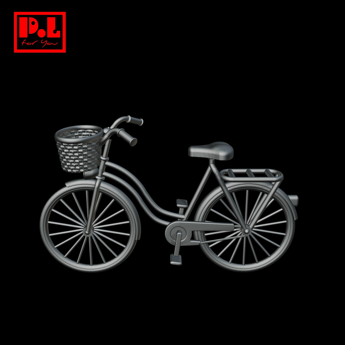Women's Bike with Basket — 3D print STL files