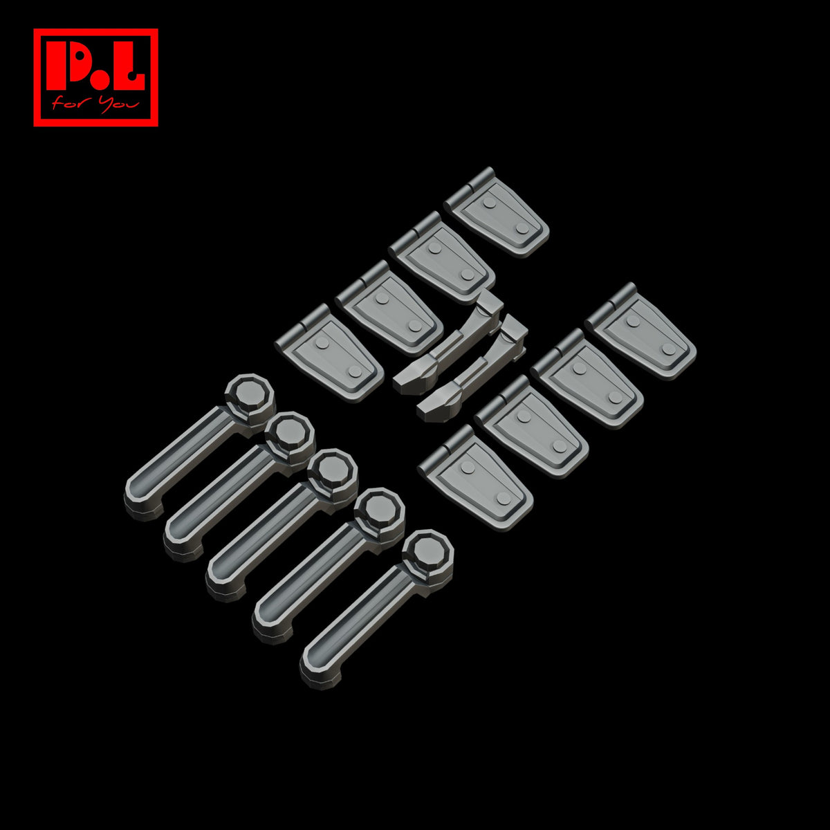 car door handles + hinges — 3D print STL files