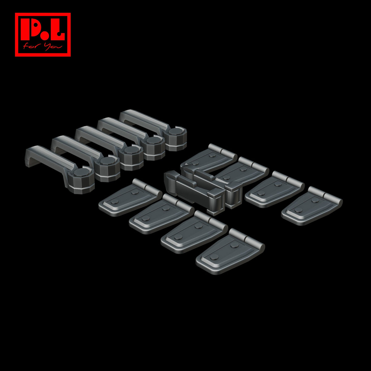car door handles + hinges — 3D print STL files